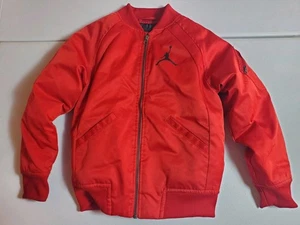Air Jordan Youth S 8-10 YRS Satin Bomber Jacket VTG MA-1 Flight Coat Full Zip - Picture 1 of 8