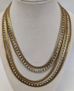 Vintage signed Miriam Haskell 4 strand Rhinestone  17" Necklace Old - Never Worn - Picture 1 of 4