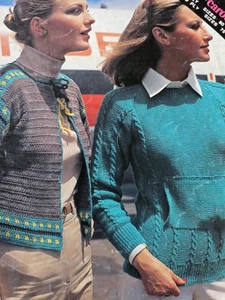 1970s Boho Crochet Jacket Kangaroo Pocket Jumper Villawool L620 Knitting Pattern - Picture 1 of 4