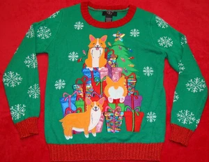 It's Our Time Girls Size M Dog Tree Presents Sparkle Christmas Sweater - Picture 1 of 7