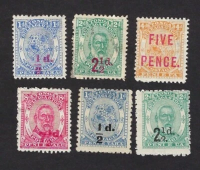 TONGA: Yv 15 (SG 15/20) , 1893, neufs * , M *   VF ,Très frais - Photo 1/2