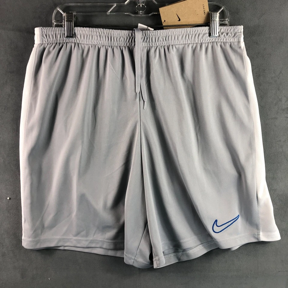 Nike Dri-Fit Academy Mens Size XXL Soccer Shorts Grey-White DV9742-012 Slim Fit