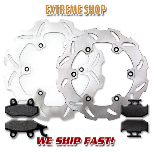 Front + Rear Brake Disc Rotor + Pads for Suzuki RM 125 & 250 RMX 250 (1989-1995) - Image 1 of 1