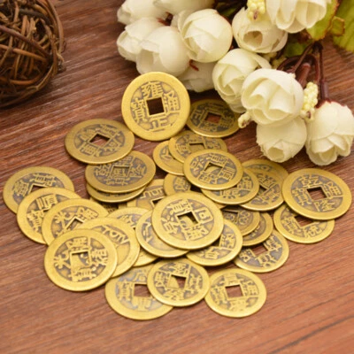 50Pcs Fortune Lucky Coins FENG SHUI BRASS COINS Chinese Ancient Coins Lot