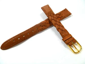12 mm BRAUN GEFLOCHTEN LEDER UHRENARMBAND ARMBAND UHRENBAND 1237 - Picture 1 of 2
