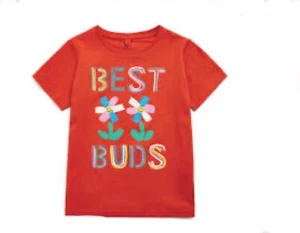 New with Tags Girls Red & Multi Floral Stella McCartney T-Shirt Best Buds Age 12 - Picture 1 of 6