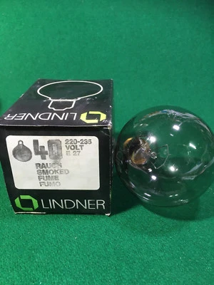 VINTAGE SMOKED BULB LINDNER GERMANY 80mm E27 40W NEW OLD STOCK - Image 1 of 4