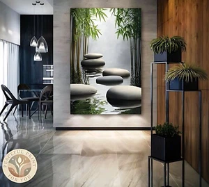 Wall Art Zen Garden Canvas Meditation Room Yoga Art Framed Ready To Hang 135 - Picture 1 of 17