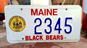 🧪 - MAINE - 1980s vintage PROTOTYPE license plate, UNIV. MAINE BROWN BEARS 2345 - Picture 1 of 3