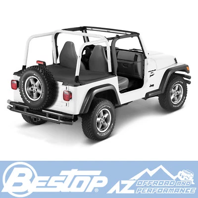 Bestop Duster Deck Cover For '92-'95 Jeep Wrangler YJ Black Denim w/ Soft Top - Изображение 1 из 2