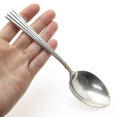 CARTIER 925 Plata de Ley Acento Oro Vintage Des Must Cuchara 7" Foto 1 de 4