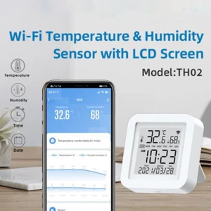Smart WiFi Temperature Humidity Sensor Thermometer Hygrometer Alexa Google/Tuya - Picture 1 of 15
