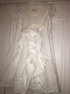 Naartjie Girls White Ruffled Tunic Dress Sz Small 4 Years Nov 2012 Line - Picture 1 of 4