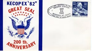 GREAT SEAL 200TH ANNIVERSARY, KENOSHA, WI 1982 FDC9528 - Picture 1 of 1