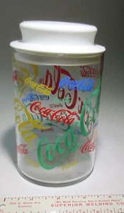 Vintage Coca Cola glass cannister white lid - Picture 1 of 5