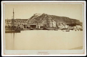 CHERBOURG, PORT DU COMMERCE : Photo Format Cabinet 1877 - Picture 1 of 1