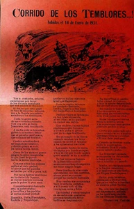 Corrido de los Temblores January 14 1931 Guadalupe Chavez - Bild 1 von 1