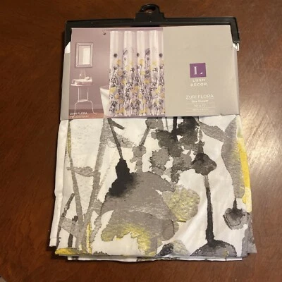 Zuri Flora Shower Curtain-Fabric Watercolor Floral Print Design 72" x 72" - Image 1 of 4