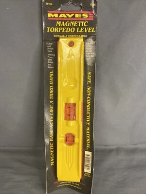 Mayes 10198 8" Yellow Magnet Torpedo Level NEW - Image 1 of 3