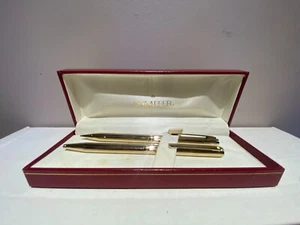 Vintage Sheaffer Fashion 270 Ballpoint Pen & Pencil Set 23K Gold Plated Fluted - Bild 1 von 4