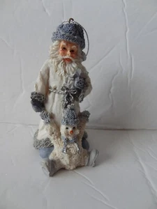 SANTA with Elf Hanging Ornament. Vintage. - Picture 1 of 6