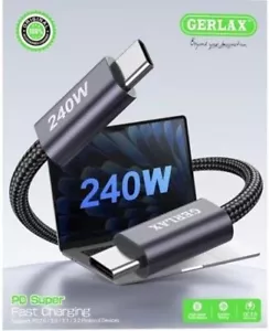 240W Typ C auf Typ C Ladekabel Datenkabel 1M QC3.0 GERLAX L41T - Bild 1 von 2
