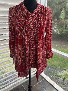 New Directions Womens Size Medium Long Sleeve Blouse