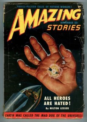 November 1950 AMAZING STORIES Science Fiction PULP Magazine! Lesser! Reynolds! - Image 1 of 4