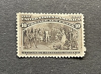 mystamps  US 237, 10 cent Columbus, 1893, Mint no gum, Very Fine condition - Image 1 of 2