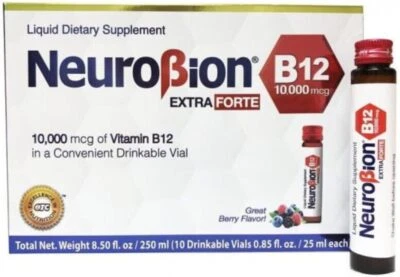 Neurobion Extra Forte B12 10,000 mcg Vials, Liquid - Extreme Powerful- 10 Vials