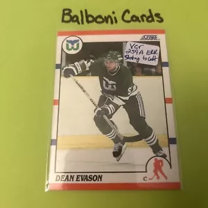 1990-91 Score - #259 Dean Evason Error Variation skating Left NM+ Free SH - Picture 1 of 2