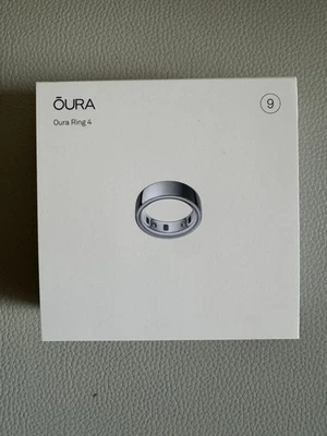 Oura Ring 4 in Elegant Silver. Size 9. MSRP $349 before tax  - Image 1 of 4