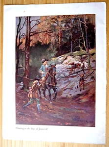 "JAGD IN DEN TAGEN VON JAMES II" von LIONEL EDWARDS. 1930 Druck aus S P B Mais - Bild 1 von 2