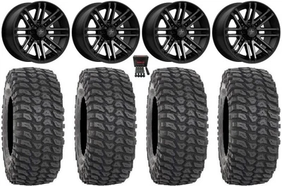 MSA Black Rogue 14" UTV Wheels 30" XCR350 Tires Honda Pioneer 1000 / Talon — 第 1/4 张图片