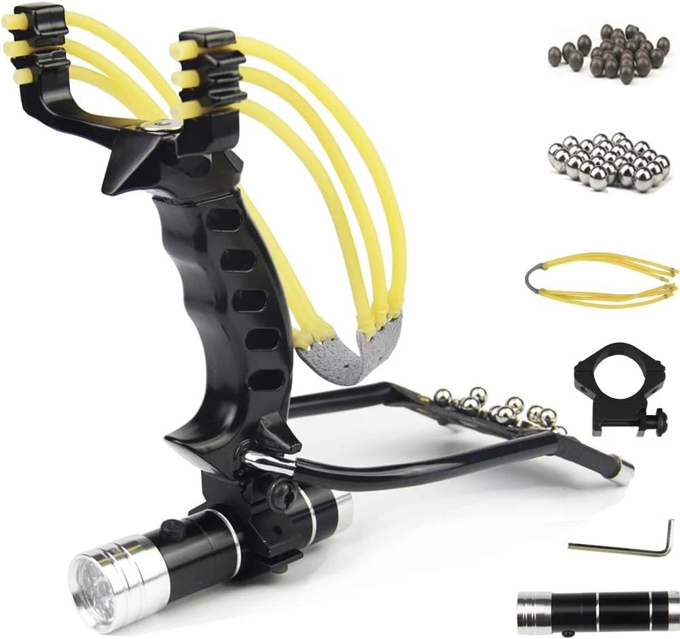 Professional Wrist Sling Rocket Hunting Slingshot With Heavy Duty Launching Band