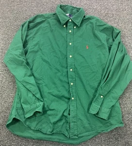 Polo Ralph Lauren Blaire Shirt Mens Large Green Button Down Casual Cotton L - Picture 1 of 8