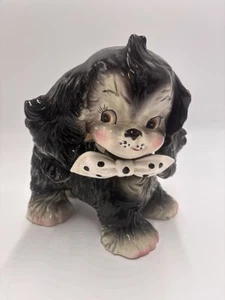 Puppy Dog Planter White & Black Ceramic, Reliable Glassware & Pottery 1956, USA - Picture 1 of 4