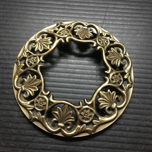 Vintage Messing lackiert 70er Relief Blumen Räuchergefäß Dose Tasse Deckel Deckel Kappe - Bild 1 von 4