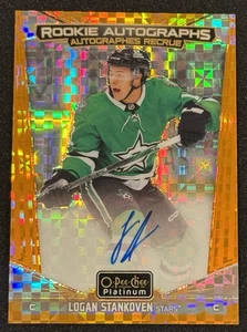 Logan Stankoven /15 Orange Checkers Rookie AUTO 2024-25 O-Pee-Chee Platinum - Foto 1 di 2