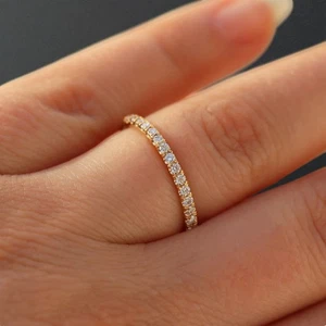 14k Gold 19 Diamanten Ehering Lab Grown Diamant Halb Ewigkeitsring 0,30ctw - Bild 1 von 11