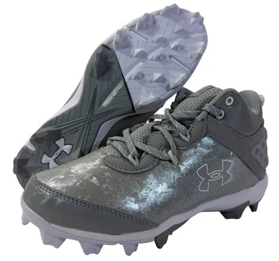 Under Armour Harper TPU Jr. Boy's Baseball Cleats Gray Silver 5.5 Youth 5.5Y - Image 1 of 4
