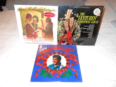Elvis' Presley Christmas Album The Ventures Brady Bunch Bing Crosby Burl Ives LP - Image 1 of 2