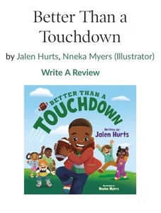 JALEN HURTS EAGLES SIGNED AUTOGRAPHED BETTER THAN A TOUCHDOWN KIDS BOOK PRESALE - Picture 1 of 1