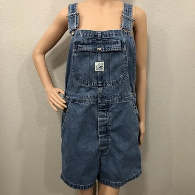 Pantalones cortos de mezclilla grandes para mujer Lee peto remachado años 90 de colección Y2K Foto 1 de 4