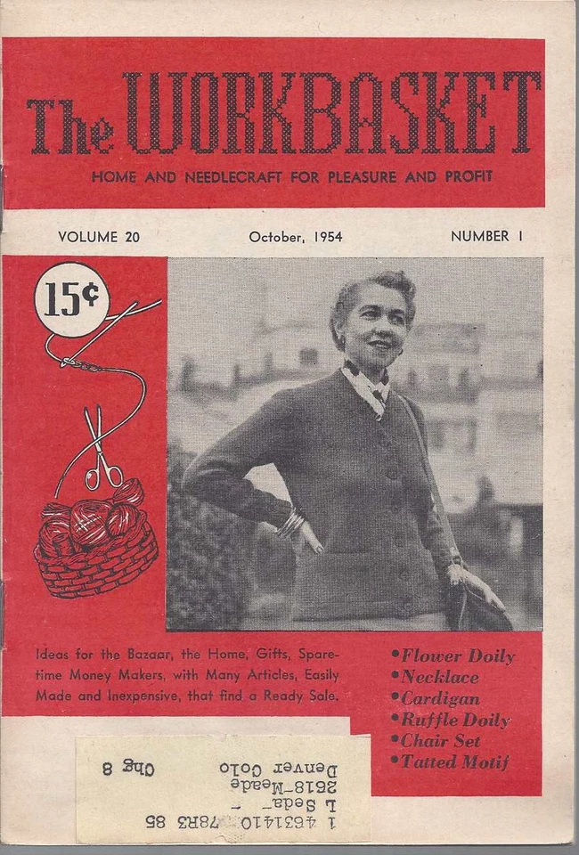 The Workbasket Knit/Crochet/Tatting and Craft Magazine Oct 1954 - Image 1 of 1