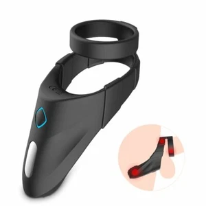 Rechargeable Vibrating Dual Double Penis Cock Ball Ring Taint Teaser Enhancer - Picture 1 of 12
