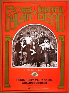 Póster Bob Dylan Grateful Dead 1987 Concierto Edición Limitada Autorizada - Imagen 1 de 1