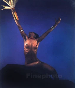 1935 Original Vintage EDWARD STEICHEN Black Female Nude With Corn Photo Art Deco - Picture 1 of 1