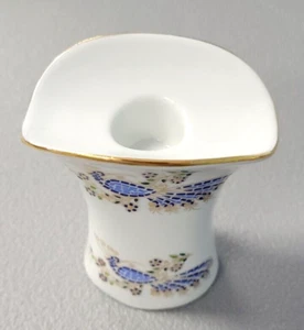 Peacock Candle Holder Porcelain 3 1/2' tall Gold Trim Vintage - Picture 1 of 11