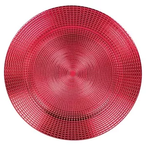 Navidad 4 Platos Cargador Cena Manteles Mesa Comedor Decoración Mosaico Rojo 33cm - Imagen 1 de 3